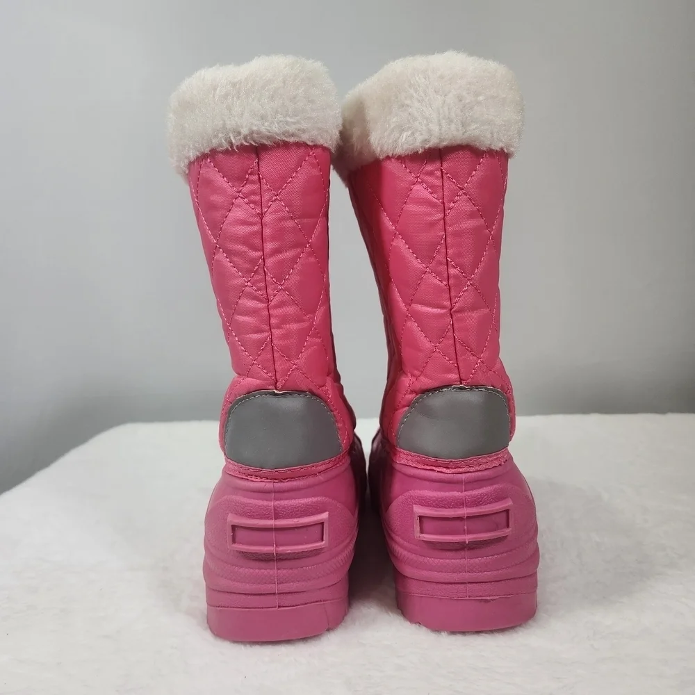 Pink Quilted Kids Snow Boots